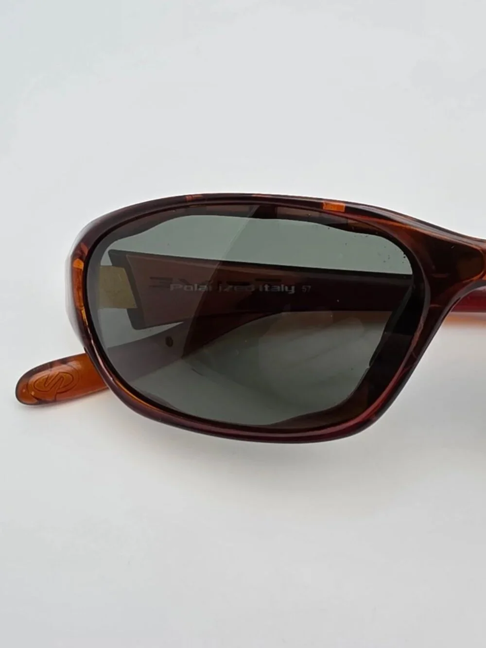 Native Throttle Lager Frame Polarized Green Lens Sunglasses Italy 57-16-128
